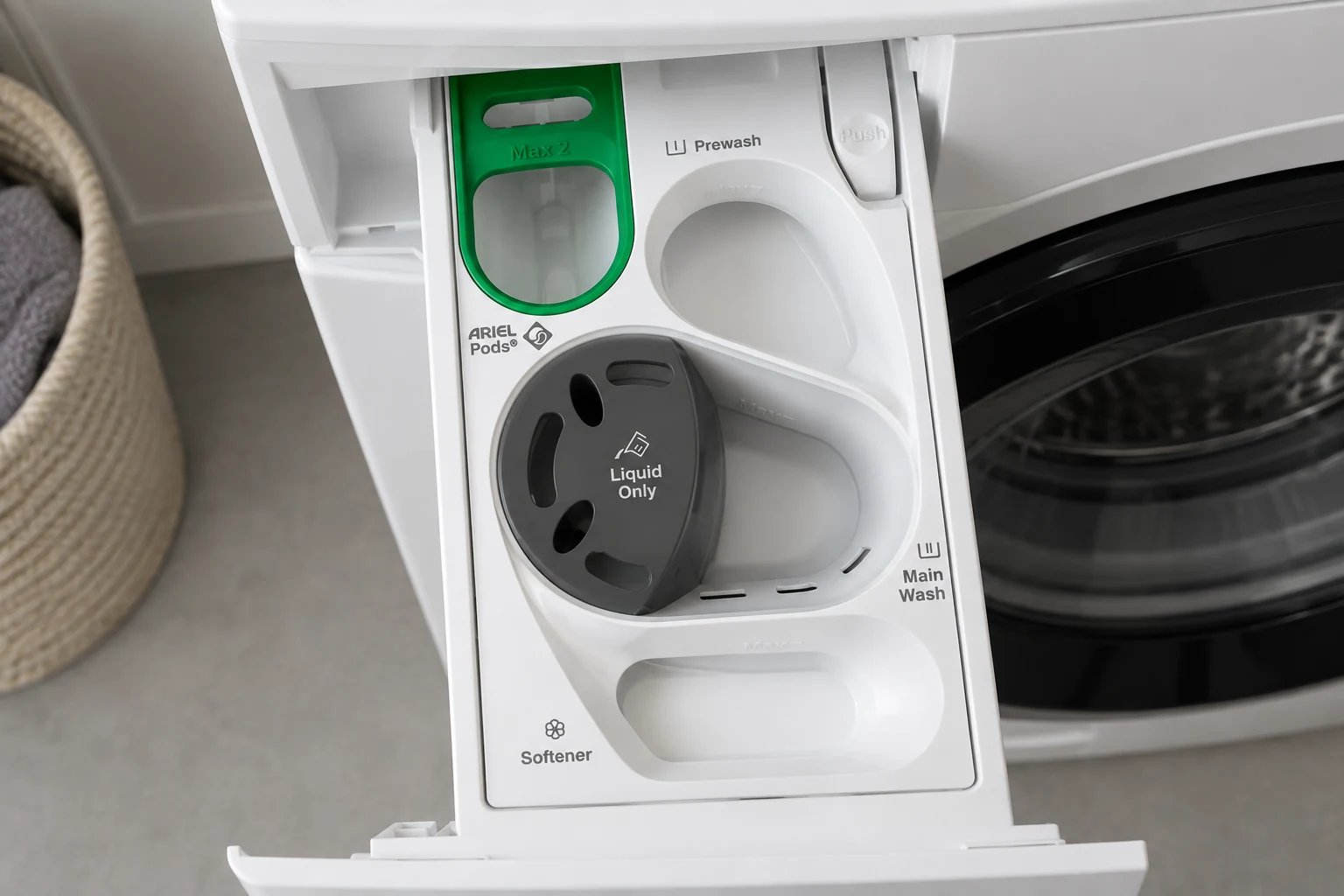 Open UniversalDose-lade van de AEG LR76CUCA06.